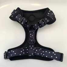 Load image into Gallery viewer, Adjustable Harness - Polka Dogs (Black)